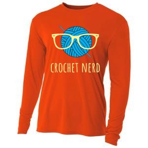 Crochet Nerd Funny Grandma Mom Crocheting Yarn Lover Gift Cooling Performance Long Sleeve Crew