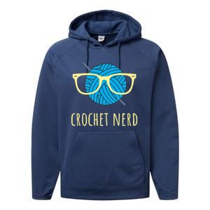 Crochet Nerd Funny Grandma Mom Crocheting Yarn Lover Gift Performance Fleece Hoodie