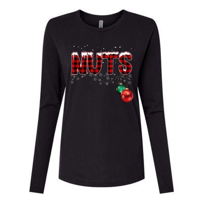 Chest Nuts Funny Matching Chestnuts Christmas Couples Womens Cotton Relaxed Long Sleeve T-Shirt