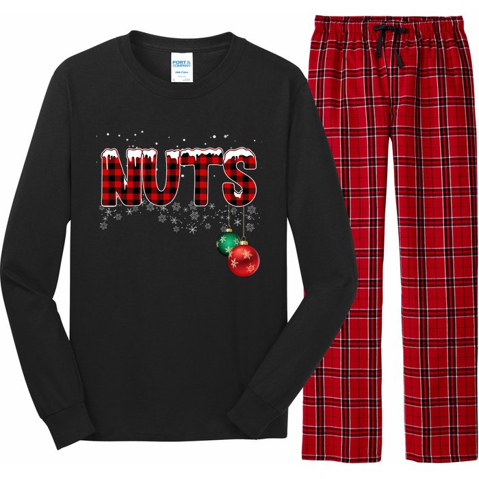 Chest Nuts Funny Matching Chestnuts Christmas Couples Long Sleeve Pajama Set