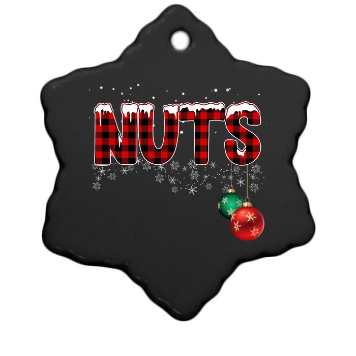 Chest Nuts Funny Matching Chestnuts Christmas Couples Ceramic Star Ornament