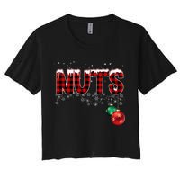 Chest Nuts Funny Matching Chestnuts Christmas Couples Women's Crop Top Tee