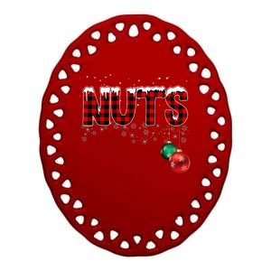 Chest Nuts Funny Matching Chestnuts Christmas Couples Ceramic Oval Ornament