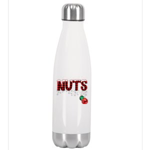 Chest Nuts Funny Matching Chestnuts Christmas Couples Stainless Steel Insulated Water Bottle