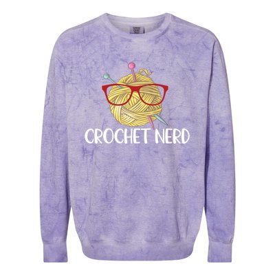 Crochet Nerd Funny Grandma Mom Crocheting Yarn Lover Gift Colorblast Crewneck Sweatshirt