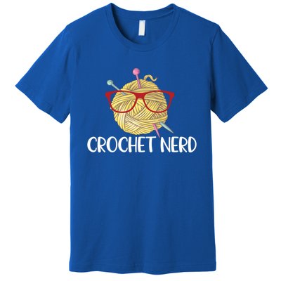 Crochet Nerd Funny Grandma Mom Crocheting Yarn Lover Gift Premium T-Shirt