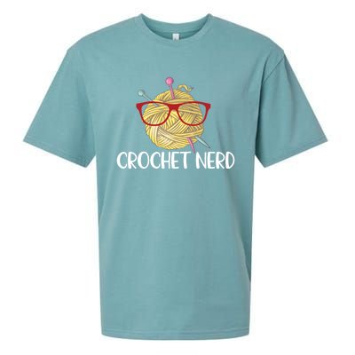 Crochet Nerd Funny Grandma Mom Crocheting Yarn Lover Gift Sueded Cloud Jersey T-Shirt