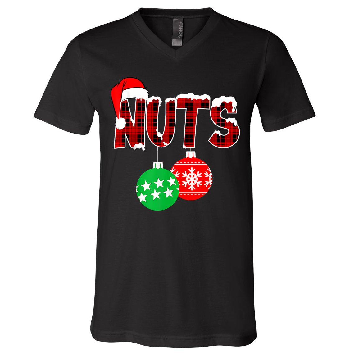 Chest Nuts Funny Matching Chestnuts Christmas Couples Nuts V-Neck T-Shirt