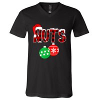 Chest Nuts Funny Matching Chestnuts Christmas Couples Nuts V-Neck T-Shirt