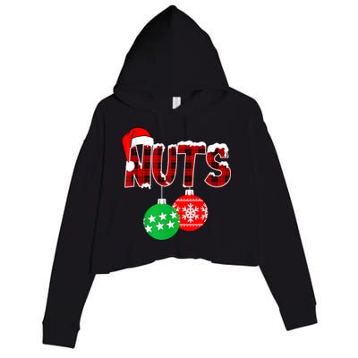 Chest Nuts Funny Matching Chestnuts Christmas Couples Nuts Crop Fleece Hoodie