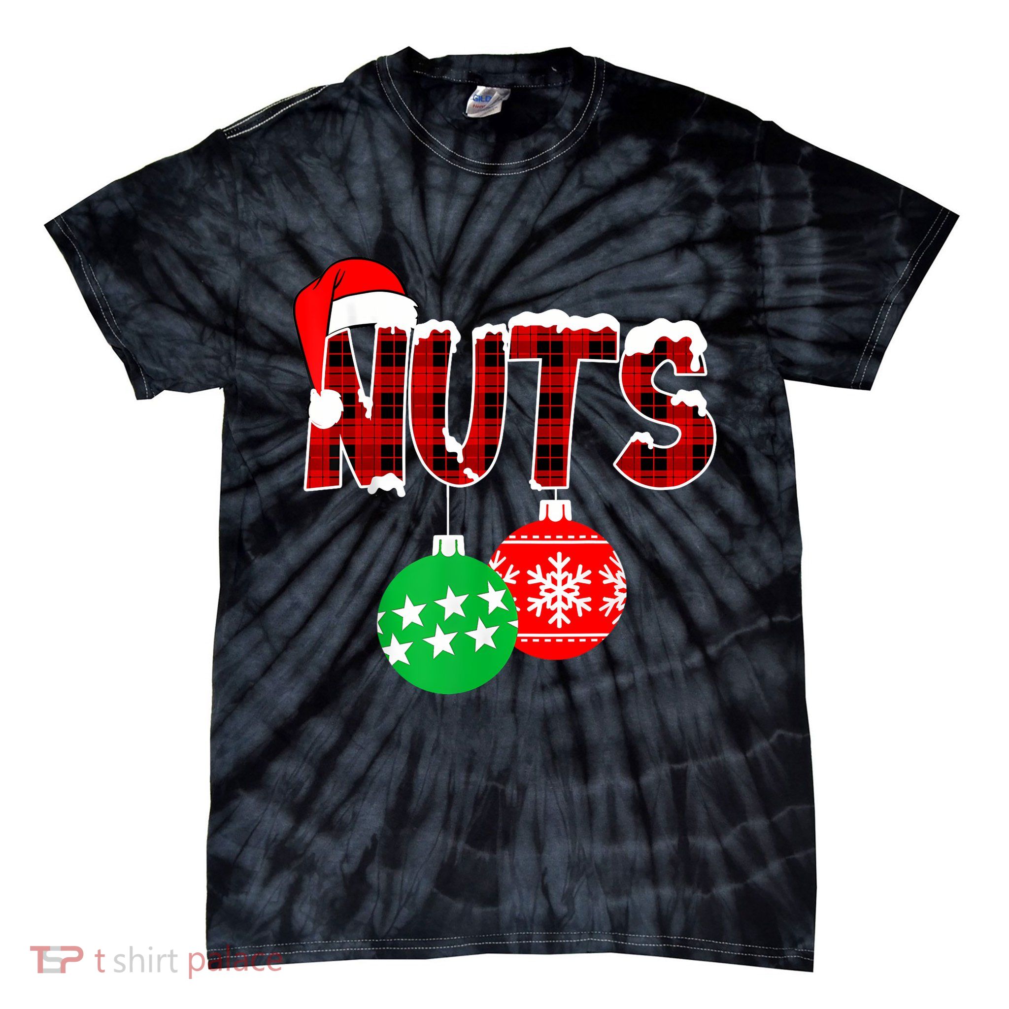 Chest Nuts Funny Matching Chestnuts Christmas Couples Nuts Tie-Dye T-Shirt