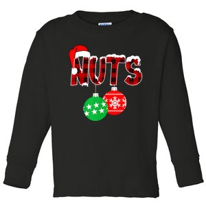 Chest Nuts Funny Matching Chestnuts Christmas Couples Nuts Toddler Long Sleeve Shirt