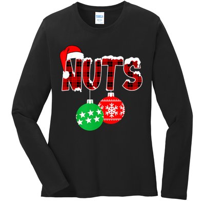 Chest Nuts Funny Matching Chestnuts Christmas Couples Nuts Ladies Long Sleeve Shirt