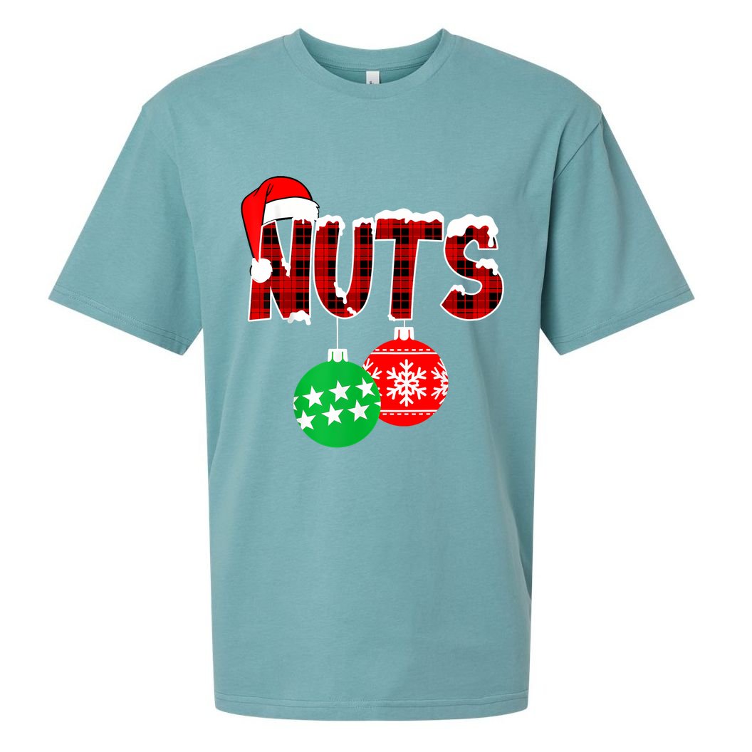 Chest Nuts Funny Matching Chestnuts Christmas Couples Nuts Sueded Cloud Jersey T-Shirt
