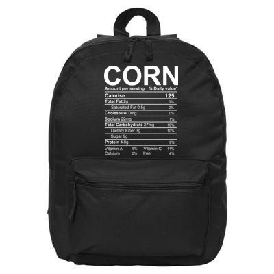 Corn Nutrition Facts Label 16 in Basic Backpack