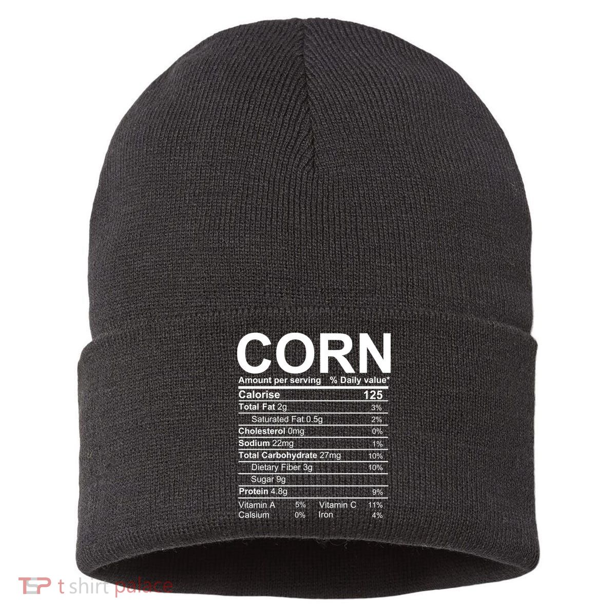 Corn Nutrition Facts Label Sustainable Knit Beanie