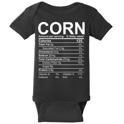 Corn Nutrition Facts Label Baby Bodysuit