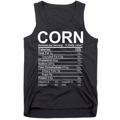 Corn Nutrition Facts Label Tank Top