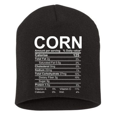 Corn Nutrition Facts Label Short Acrylic Beanie