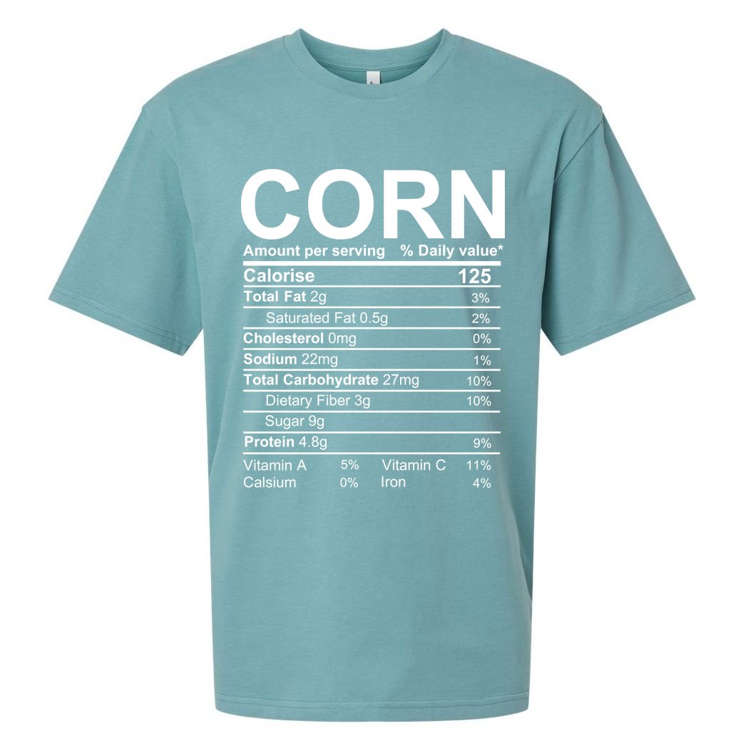 Corn Nutrition Facts Label Sueded Cloud Jersey T-Shirt