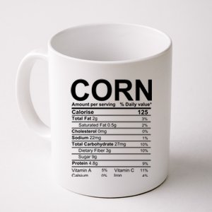 Corn Nutrition Facts Label Coffee Mug