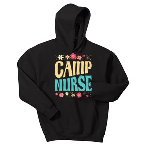 Camp Nurse Floral Outfit Summer Camping Registered Nurses Kids Hoodie