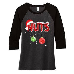 Chest Nuts Funny Matching Chestnuts Christmas Couples Nuts Women's Tri-Blend 3/4-Sleeve Raglan Shirt