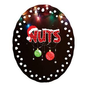 Chest Nuts Funny Matching Chestnuts Christmas Couples Nuts Ceramic Oval Ornament