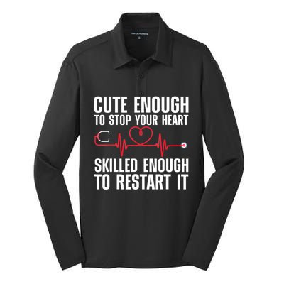 Cool Nurse For Women Medical Assistant Nursing Aide CNA Silk Touch Performance Long Sleeve Polo