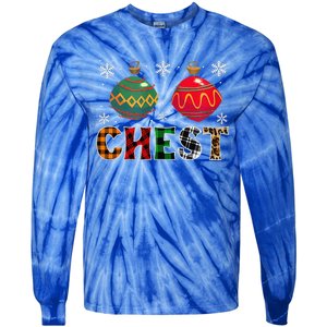 Chest Nuts Funny Matching Chestnuts Christmas Couples Chest Cute Tie-Dye Long Sleeve Shirt