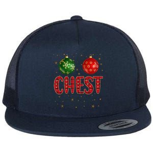 Chest Nuts Funny Matching Chestnuts Christmas Couples Chest Gift Flat Bill Trucker Hat