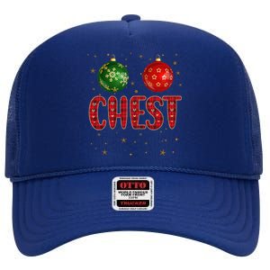 Chest Nuts Funny Matching Chestnuts Christmas Couples Chest Gift High Crown Mesh Back Trucker Hat