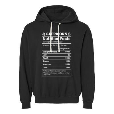 Capricorn Nutrition Facts Garment-Dyed Fleece Hoodie