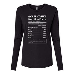 Capricorn Nutrition Facts Womens Cotton Relaxed Long Sleeve T-Shirt