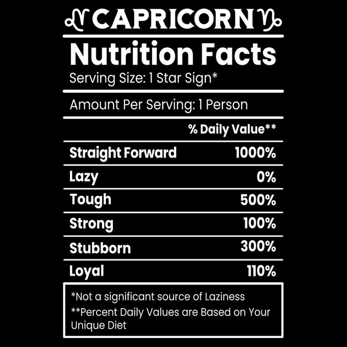 Capricorn Nutrition Facts Cooling Performance Crew T-Shirt