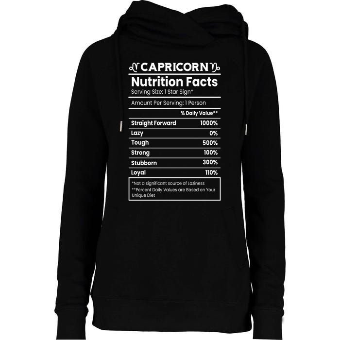 Capricorn Nutrition Facts Womens Funnel Neck Pullover Hood