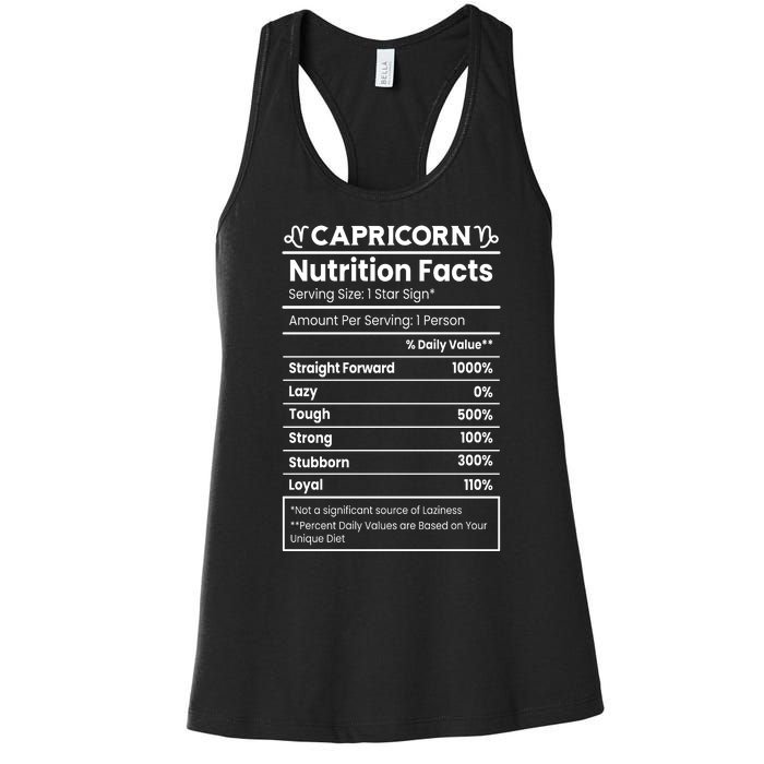 Capricorn Nutrition Facts Women's Racerback Tank