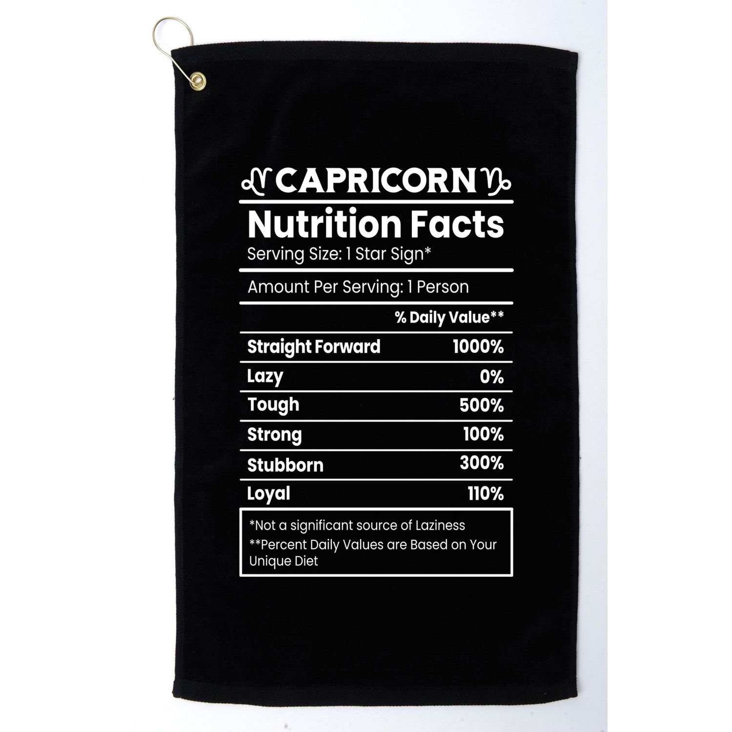 Capricorn Nutrition Facts Golf Towel