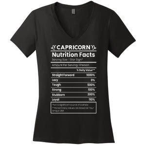 Capricorn Nutrition Facts Women's V-Neck T-Shirt