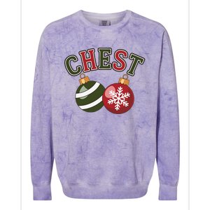 Chest Nuts Funny Matching Couple Chestnuts Christmas Colorblast Crewneck Sweatshirt