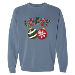 Chest Nuts Funny Matching Couple Chestnuts Christmas Garment-Dyed Sweatshirt