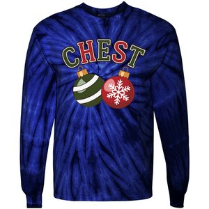 Chest Nuts Funny Matching Couple Chestnuts Christmas Tie-Dye Long Sleeve Shirt