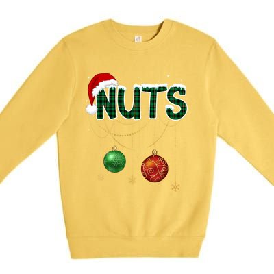 Chest Nuts Funny Matching Golden Chestnut Christmas Funny Gift Premium Crewneck Sweatshirt