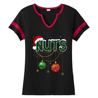 Chest Nuts Funny Matching Golden Chestnut Christmas Funny Gift Ladies Halftime Notch Neck Tee