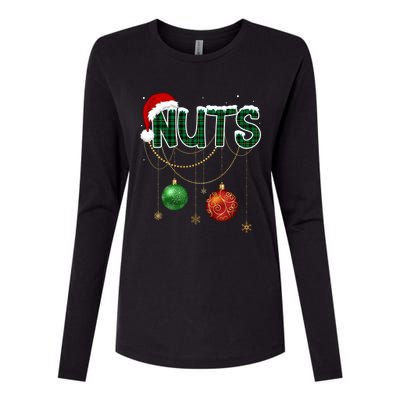 Chest Nuts Funny Matching Golden Chestnut Christmas Funny Gift Womens Cotton Relaxed Long Sleeve T-Shirt