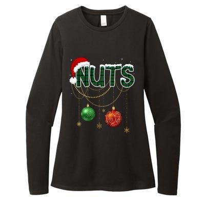 Chest Nuts Funny Matching Golden Chestnut Christmas Funny Gift Womens CVC Long Sleeve Shirt