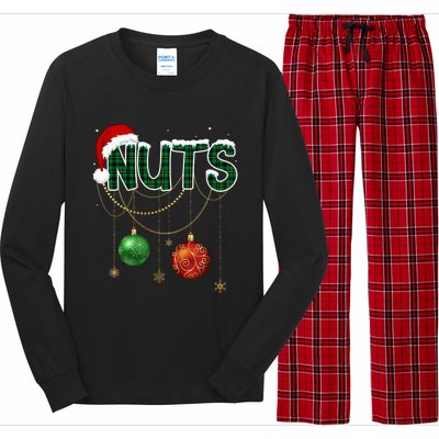 Chest Nuts Funny Matching Golden Chestnut Christmas Funny Gift Long Sleeve Pajama Set