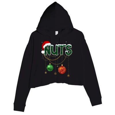 Chest Nuts Funny Matching Golden Chestnut Christmas Funny Gift Crop Fleece Hoodie