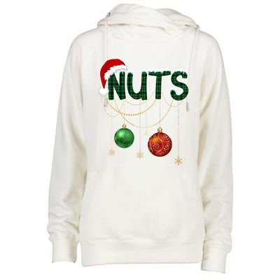 Chest Nuts Funny Matching Golden Chestnut Christmas Funny Gift Womens Funnel Neck Pullover Hood