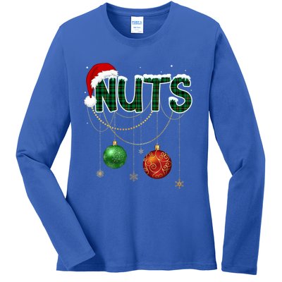 Chest Nuts Funny Matching Golden Chestnut Christmas Funny Gift Ladies Long Sleeve Shirt